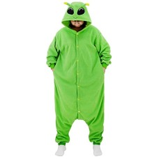 Alien grün Jumpsuit Schlafanzug Kostüm Onesie