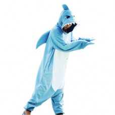 Haifisch blau Jumpsuit Schlafanzug Kostüm Onesie
