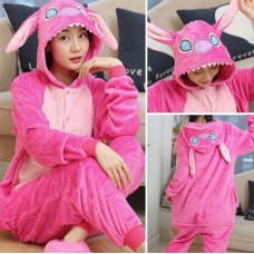 Lilo und Stitch pink Jumpsuit Schlafanzug Kostüm Onesie