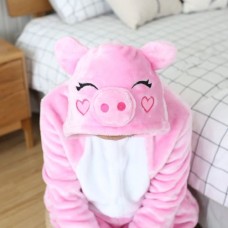 Schweinchen Jumpsuit Schlafanzug Kostüm Onesie