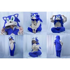 Sonic Igel Jumpsuit Schlafanzug Kostüm Onesie
