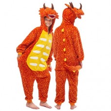 Kinder Triceratops orange Jumpsuit Schlafanzug Kostüm Onesie